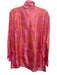 MaxMara Size 6 Pink & Orange Silk Long Sleeve Button Up All Over Print Top Pink & Orange / 6