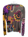 Etro Size 46 Purple & Multi Silk & Cashmere Long Sleeve V Neck Top Purple & Multi / 46