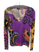 Etro Size 46 Purple & Multi Silk & Cashmere Long Sleeve V Neck Top Purple & Multi / 46