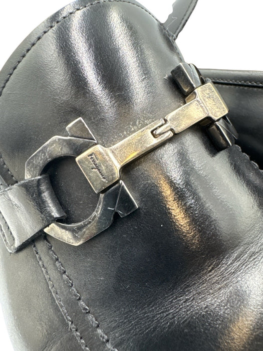 Ferragamo Shoe Size 9 AS IS Black Leather Solid Dress Loafer Men's Shoes Black / 9