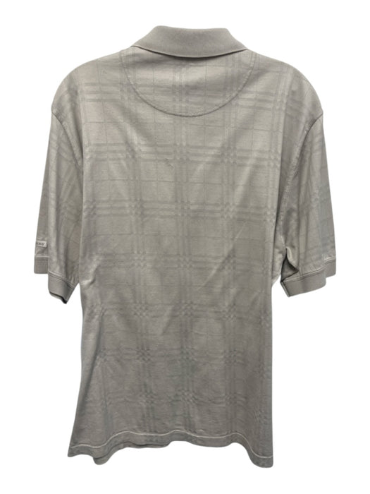 Burberry Golf Size L Gray Cotton Blend Nova Check Polo Men's Short Sleeve Gray / L