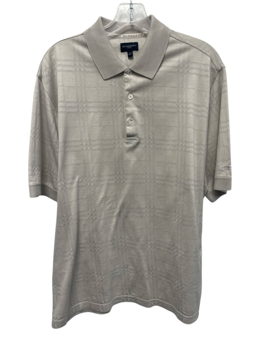 Burberry Golf Size L Gray Cotton Blend Nova Check Polo Men's Short Sleeve Gray / L