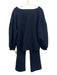 Ann Mashburn Size M/L Navy Blue Viscose Blend Pintuck V Neck Pant Set Navy Blue / M/L