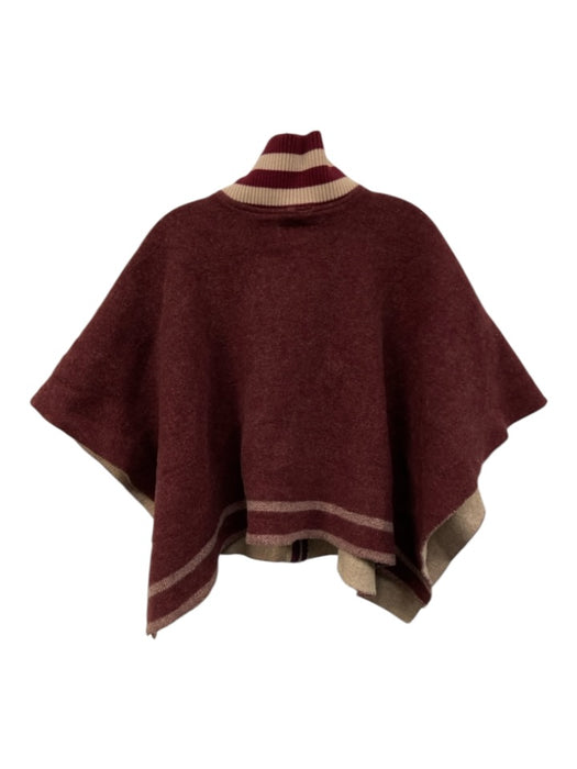 Rag & Bone Size One Size Red & Beige Wool Blend Ribbed Collar Zip Front Jacket Red & Beige / One Size