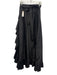 Ann Mashburn Size L Black Wool & Silk Flounce Wrap Tie Waist Maxi Skirt Black / L