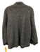 COS Size L Gray Alpaca Blend Ribbed Knit Fuzzy Zip Cardigan Gray / L