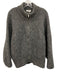 COS Size L Gray Alpaca Blend Ribbed Knit Fuzzy Zip Cardigan Gray / L