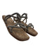 Brunello Cucinelli Shoe Size 40 Beige & Gunmetal Suede monili beading Sandals Beige & Gunmetal / 40