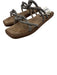 Brunello Cucinelli Shoe Size 40 Beige & Gunmetal Suede monili beading Sandals Beige & Gunmetal / 40