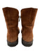 Aquatalia Shoe Size 9.5 Brown & Black Suede Upper Low Calf Side Zip Boots Brown & Black / 9.5