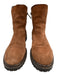 Aquatalia Shoe Size 9.5 Brown & Black Suede Upper Low Calf Side Zip Boots Brown & Black / 9.5