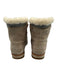 Sorel Shoe Size 9.5 Beige & Gray Leather Felted Lace Up Shearling Ankle Booties Beige & Gray / 9.5