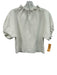 Zara Size L White Polyamide Blend High Neck Gathered Detail Short Sleeve Top White / L