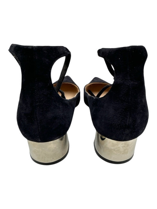 Ann Mashburn Shoe Size 41 Midnight blue Leather Upper Suede Wrap Tie Ankle Pumps Midnight blue / 41