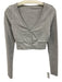 Alo Size Est XS/S Grey Cotton Blend Athletic Cardigan V Neck Cropped Sweater Grey / Est XS/S