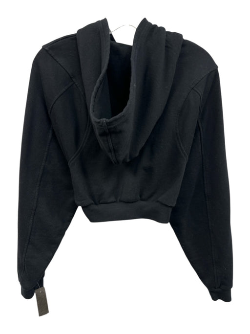 Alo Size Est XS/S Black Cotton Blend Zip Up Cropped Hoodie Sweater Black / Est XS/S