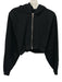 Alo Size Est XS/S Black Cotton Blend Zip Up Cropped Hoodie Sweater Black / Est XS/S