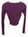 Alo Size Est XS/S Plum Purple Viscose Blend Ribbed Long Sleeve Rouched Top Plum Purple / Est XS/S