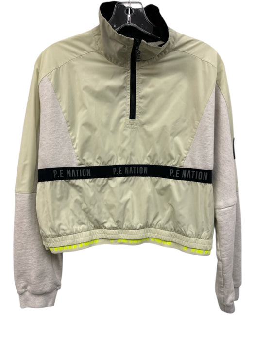 PE Nation Size S Grey & Green Polyester & Cotton Quarter Zip Athletic Sweater Grey & Green / S