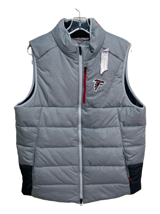 Nike Size L Gray & Red Synthetic Falcons Logo Puffer Vest Men's Jacket L