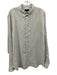 Vince Size L Green & White Linen Striped Button Down Men's Long Sleeve Shirt Green & White / L