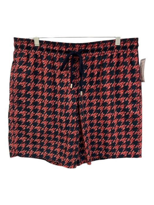 Vilebrequin Size XXL Red & Navy Polyester All Over Print Swim Men's Shorts Red & Navy / XXL