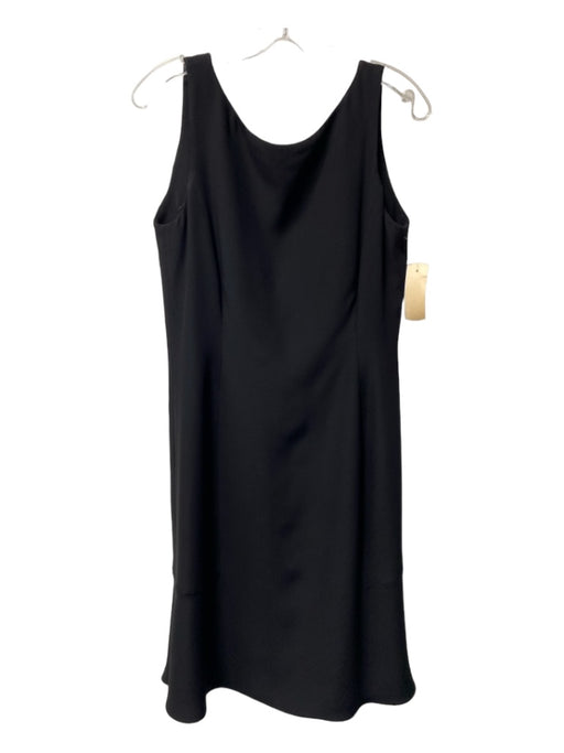 Armani Collection Size 12 Black Silk Blend Sleeveless Round Neck Back Zip Dress Black / 12
