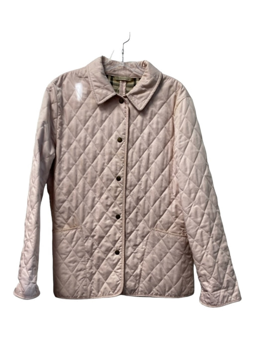 Burberry Size Est L Pale Pink Cotton & Polyester quilt embossed Car Coat Jacket Pale Pink / Est L