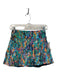 Dona Jo Size S Teal & Multi Polymide Ruffle Back Shorts Mini Athleisure Skirt Teal & Multi / S