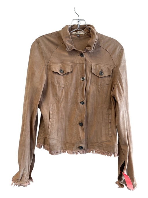 Jakett Size Small Tan Suede Buttons Long Sleeve Jacket Tan / Small