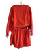 Sundry Size M Orange Cotton Blend Long Sleeve Stretch Waist Drawstring Short Set Orange / M