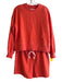 Sundry Size M Orange Cotton Blend Long Sleeve Stretch Waist Drawstring Short Set Orange / M