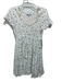 En Saison Size Medium Cream Print Cotton Floral Short Sleeve Smocked Dress Cream Print / Medium