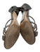 Jimmy Choo Shoe Size 36.5 Silver & Gunmetal Leather & Fabric open toe Pumps Silver & Gunmetal / 36.5