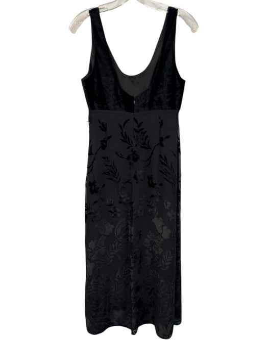 Pianoforte Di Max Mara Size 42 Black Acetate & Rayon Scoop Neck Velvet Dress Black / 42