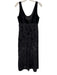 Pianoforte Di Max Mara Size 42 Black Acetate & Rayon Scoop Neck Velvet Dress Black / 42