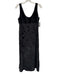 Pianoforte Di Max Mara Size 42 Black Acetate & Rayon Scoop Neck Velvet Dress Black / 42