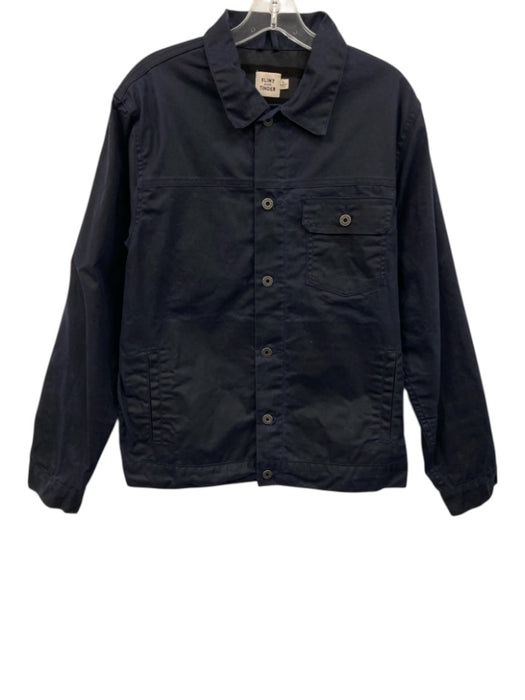Flint and Tinder Size L Navy Blue Cotton Solid Buttons Men's Jacket Navy Blue / L