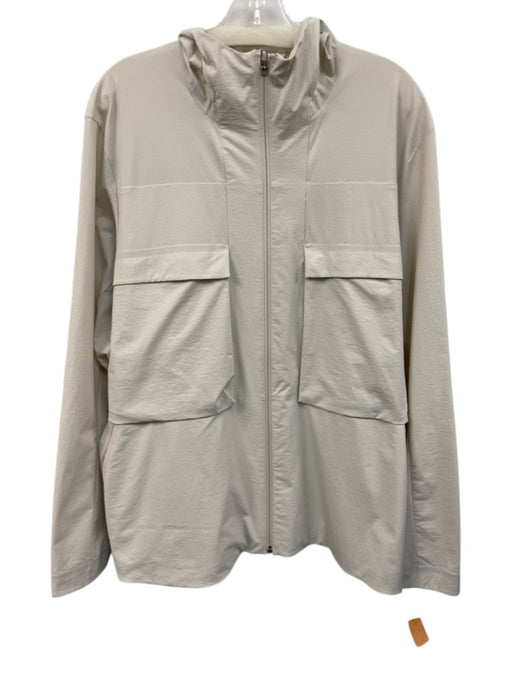 Lululemon Size Est L White Synthetic Solid Zip UP Windbreaker Men's Jacket White / Est L