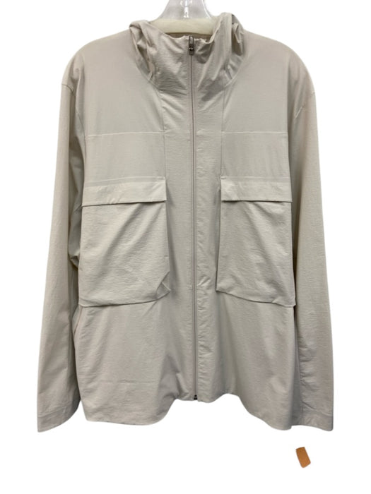 Lululemon Size Est L White Synthetic Solid Zip UP Windbreaker Men's Jacket White / Est L