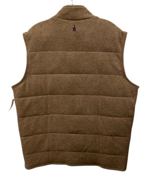 Johnnie O Size L Tan Cotton Blend Solid Vest Men's Jacket Tan / L