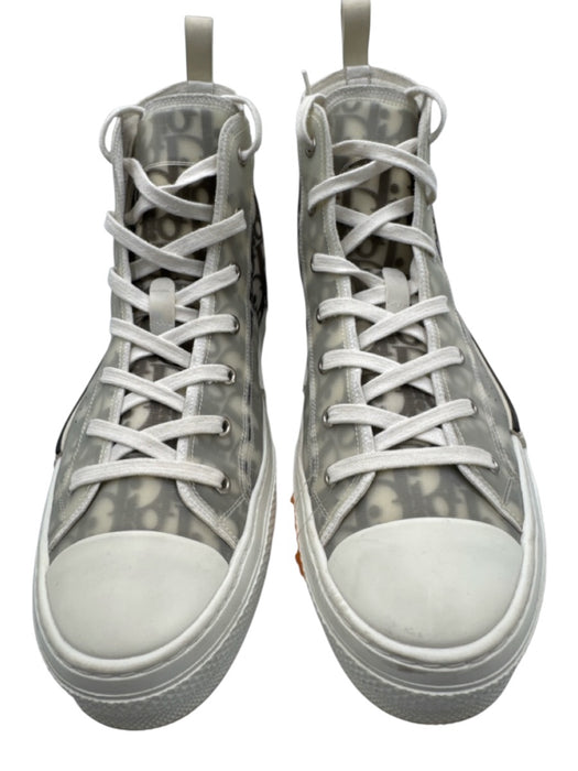 Dior Shoe Size 45 White & Gray Oblique High Top Men's Shoes White & Gray / 45