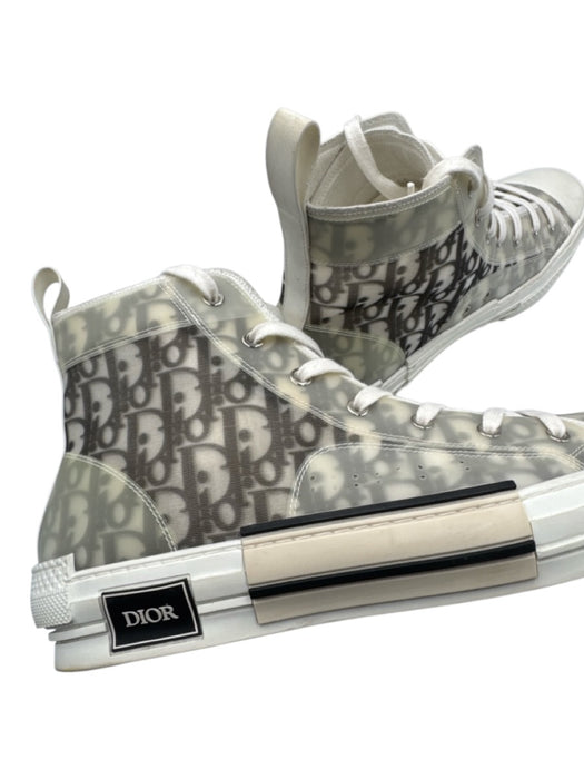 Dior Shoe Size 45 White & Gray Oblique High Top Men's Shoes White & Gray / 45