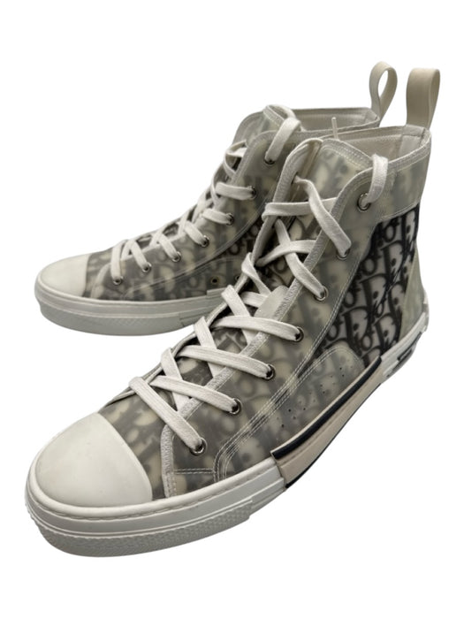 Dior Shoe Size 45 White & Gray Oblique High Top Men's Shoes White & Gray / 45
