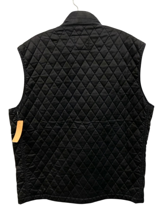 Johnnie O Dark Gray Cotton Blend Quilted Zipper Men's Vest Dark Gray