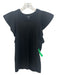 Minnierose Size L Black Cotton Blend Ruffle Cap Sleeve Glitter Crew Neck Top Black / L