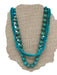 No Brand Blue Turquoise Beaded silver Layer Necklace Blue