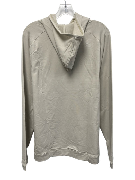 Peter Millar NWT Size XL Tan & White Synthetic Striped Hoodie Men's Jacket Tan & White / XL