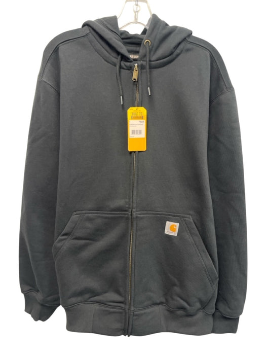 Carhartt NWT Size L Black Cotton Blend Solid Hoodie Zip Up Men's Jacket Black / L