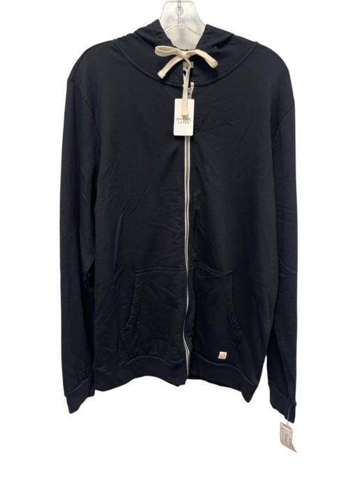 Marine Layer NWT Size L Black Cotton Blend Solid Zip UP Hoodie Men's Jacket Black / L